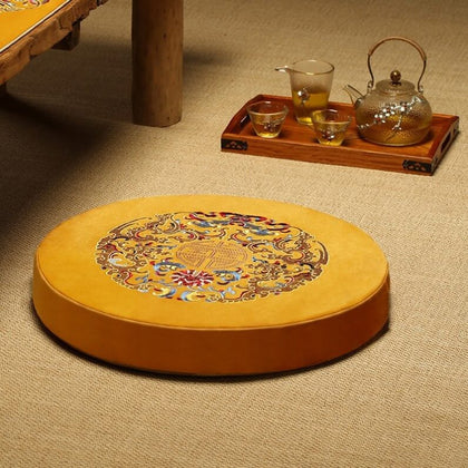 Round Embroidered Zen Meditation Cushion